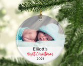 Personalised First Christmas Ornament - Ceramic Ornament - MDF Ornament - Baby's First Christmas - Tree Decoration - 1st Christmas Ornaments - Craftellery
